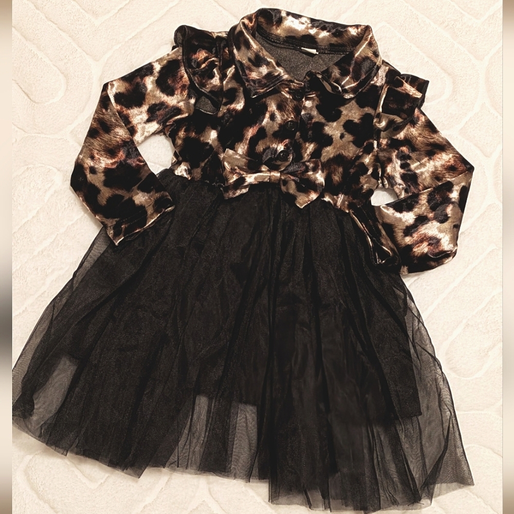 NWOT Leopard and Tulle Dress